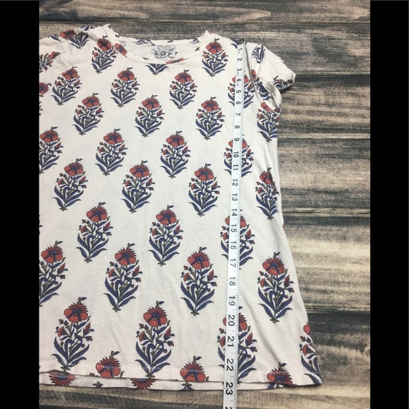 Ann Taylor LOFT Ivory Floral Vintage Soft M - Picture 6 of 6